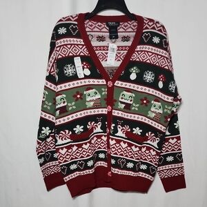 Able Festive Red and Green Men's Cardigan